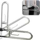 30 Inch Toilet Grab Bar, Fold Down Grab Bar with Paper Holder, Knurled Anti-Slip Grab Bars for Toilet, Stainless Steel Handrails Toilet for Seniors Disabled Elderly Pregnant, Brushed Nickel