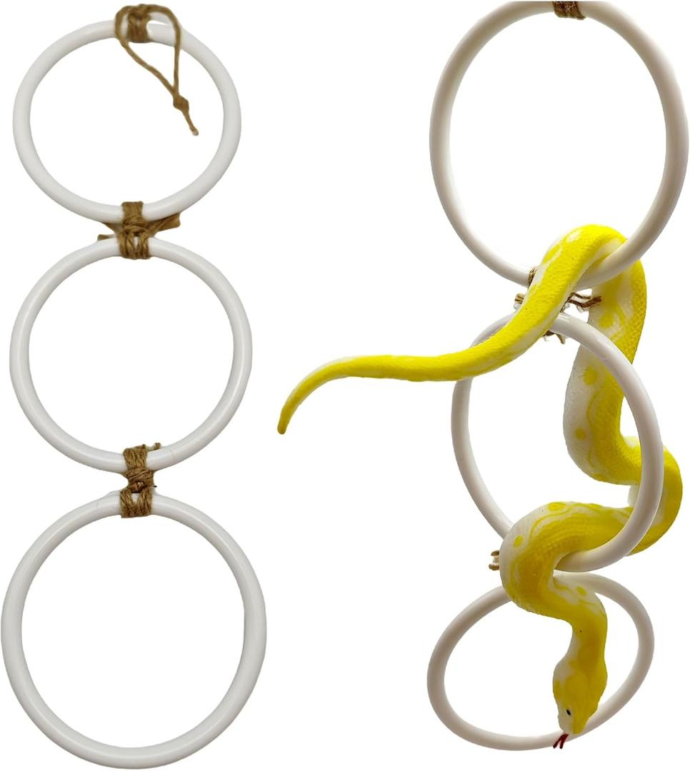 2 Pack Snake Climbing Rings for Ball Python Playground Climbing Toys for Corn Snake Enrichment Toys Snake Enrichment Climbing Rings