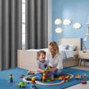 BONZER 100% Blackout Curtains 4 Panels - Full Light Blocking Small Window Drapes with Black Backing, Single Layer Privacy Protection Room Darkening Curtain for Bedroom, Living Room, 54 x 54 Inch, Grey