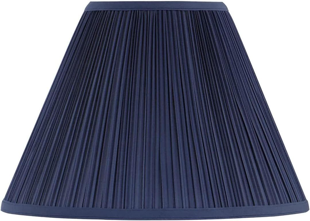 Aspen Creative 33195, Transitional Hardback Empire Shaped Mushroom Pleated Dark Blue Spider Shade, 6" Top x 16" Bottom x 12" Slant