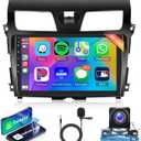 2+64G Android Car Radio Stereo for Nissan Altima 2013-2015, Wireless Carplay Android Auto, 10.1'' Touch Screen Head Unit with Bluetooth GPS Navigation Mirror Link WiFi FM/RDS EQ AHD Backup Camera SWC