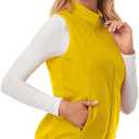 Fuinloth Women's Fleece Vest, Polar Soft Sleeveless Classic Fit with Zip up Pockets (Yellow, XXL)