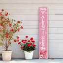 Pink Valentines Decor Valentines Porch Sign Porch Decor Gnomes Outdoor Decorations Wooden Door Decorations Indoor Outside Welcome Sign for Front Door 46.8 Inch