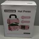 JESIMAIK Hat Press, Mini Heat Press Machine for Caps, T-Shirt & More, Curved Heating Plate and Silicone Base, Fast Heating, No Crease, LCD Digital Temperature &Timer Control - Lake Blue