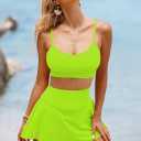 Pink Queen Women High Waisted Bikini Set Two Piece Swimsuit Swim Skirt Bathing Suit 2026 (Green, L)