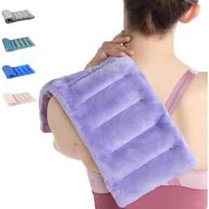 SuzziPad Microwave Heating Pad for Discomfort Reducing, 7x16 Microwavable Heated Pads, Muscle Ache, Soothing Fatigue for Neck and Shoulder, Bean Bag Moist Heat Pack, Warm Compress, 1.74lb, Purple