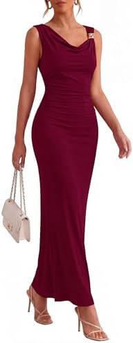 BTFBM Spring Dress for Women Sleeveless Solid Bodycon Homecoming Prom Cocktail Wedding Guest Dresses Summer Clothing XL