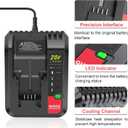 PCC692L 20V Fast Charger Compatible [for Black and Decker 20V Lithium Battery] & [for Porter-Cable 20 Volt Battery], Compatible with LBXR20 LBX4020 LBXR2020 PCC681L PCC682L PCC680L PCC699L PCC685LP