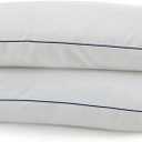 SILUI Flat Soft Thin Pillows King Size Set of 2 Pack Bed Pillow with Down Alternative Fill for Side Back Stomach Sleepers, 20x36 Inches, White