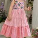 SOLY HUX Toddler Girl's Floral Print Sundresses Sleeveless Maxi Dress (Pink)