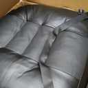 YOUFI Leather Seat Cushion Extra-Thick Booster for Office Chair to Rise Height - Full Filling for Support - with Breathable Cover, Handle and Buckle - Relieves Back Pain  18"x16"x6" (Black)