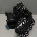 2PM SPORTS Vinal Girls Adjustable Flashing Inline Skates, All Wheels Light Up, Fun Illuminating Skates for Kids Men Adult Women and Boys (Large - Youth (4-7 US), Silver)