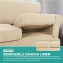 YEMYHOM Latest Checkered 2 Pieces Chair Covers for Living Room High Stretch Thickened Chair Slipcovers with Arms Anti Slip Elastic Armchair Sofa Couch Slipcover Protector (Beige), 31"-46"(1 Cushion)