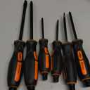 HORUSDY 6-Pieces Magnetic Screwdriver Set, 3 Phillips and 3 Flat Head Tips Screwdriver for Fastening, Chiselling and Loosening Seized Screws (New Screwdriver Set)