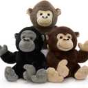Tezituor 3 Packs Gorilla Stuffed Animals, Orangutan Plush Toy Gifts for Kids 12 Inches