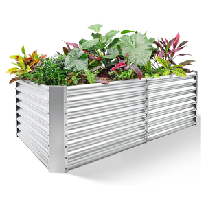 Land Guard 8×4×2 ft Galvanized Raised Garden Bed Kit, Galvanized Planter Raised Garden Boxes Outdoor, Large Metal Raised Garden Beds for Vegetables.