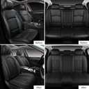 MINGBRON Leather Seat Covers,Car Seat Protector Waterproof,Seat Covers Full Set, Car Seat Protectors 5 Seats,Automotive Seat Covers Fit for Most Cars Black