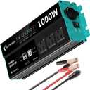 1000W Power Inverters 12V DC to 110V AC Converter for Vehicles USB-C/PD 25 Watts Fast Charging Ports Car Charger Adapter with a Cigarette Lighter Ports Plug Outlet