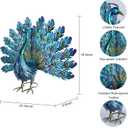 YEAHOME Garden Decor Outdoor Statues, 22.4" Large Metal Peacock Standing Yard Art, Blue Green Bird Lawn Sculptures Garden Decor for Outside Patio Porch Backyard