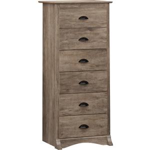 Prepac Salt Spring Rustic 6-Drawer Tall Dresser for Bedroom, Farmhouse Dresser Chest of Drawers 19" D x 23.25" W x 52.75" H, Drifted Gray, DDC-2354