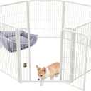FXW Homeplus Dog Playpen for Indoor Use - Stress-Free and Safe Play, Heavy Duty 32 Inch 8 Panels Dog Pen for Puppies, Small and Medium Dogs, WhitePatented (32"H (White))