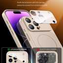 TOBOVON for iPhone 14 Pro Max Case with Camera Lens Protector, Compatible with MagSafe, Slim Matte Magnetic Shockproof Phone Cover for iPhone14 ProMax, Gold