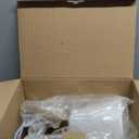 PERMO Single Classic Rustic Industrial Wall Sconce Lighting Fixture with Flared White Textile Lamp Shade and Antique Brass Tapered Column Stand, Hardwired, E26 Base