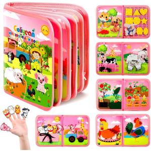 GOLIYEAN Montessori Busy Book for Toddlers 1-3, Busy Board Montessori Toys for 1 Year Old Girl Birthday Gifts, Educational Learning Sensory Activity Books, Quiet Book Travel Toys for Airplane Car