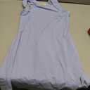 QINSEN Women's Square Neck Bodice Dress Sleeveless Tank Top Stretch Flare Mini Dresses (Medium, Airy Blue)