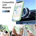 Goodon Magnetic for iPhone 16 Pro Max Case with Screen Protector, Built-in Camera Kickstand,[Compatible with Magsafe] [Wireless Charging] Translucent Matte Phone Cover for Men Women Girls - Tea Green