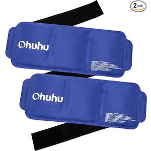 Ice Pack Wrap for Injuries: Ohuhu 2 Pack Reusable Ice Packs with Wrap Hot Cold Therapy Gel Ice Pack Adjustable Flexible for Shoulders Wrists Knee Back Neck Legs Hip Aches Injury Pain Relief