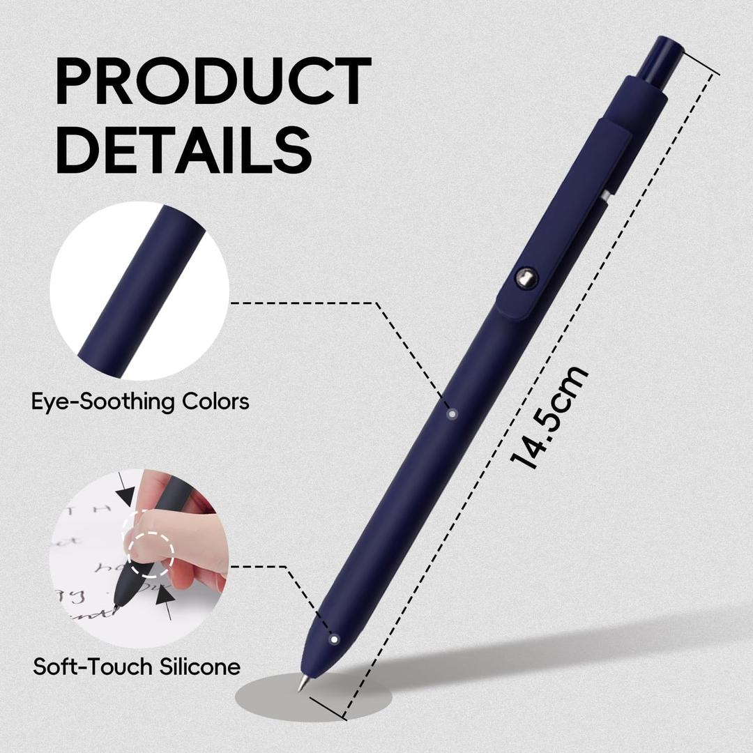 6 Pcs Gel Pens, 0.5mm Black Ink Pen Fine Point Smooth Writing Pens Japanese Cute Pen for Journaling and Note Taking, Gifts for Women Men, 6 Pcs Vintage Gold