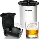 Clear Ice Cube Maker, 2.5 Inch Stainless Steel Crystal Large Clear Ice Ball Maker, Silicone Ice Cube Mold for Cocktails, Drinks & Bourbon, Whiskey Gifts for Men (1 Pack)