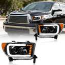 LED DRL Headlight Assembly Fit 2007-2013 Toyota Tundra
for 2008-2017 Sequoia Projector Headlights Pair of Left & Right Side Replacement Black Housing Amber Reflector
