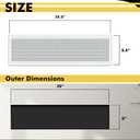 Linear Bar Air Grille 28" X 8", Aluminum Air Supply/Return Grilles,Easy Air Flow,Removable Grille/Door-HVAC Air Vent Cover,White[Outer Dimensions: 28.8"w X 8.8"h]