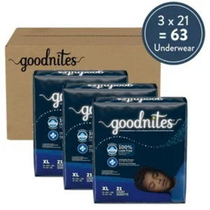 Goodnites Nighttime Underwear XL 63 Count