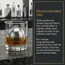 Large Silicone Ice Cube Tray with Lid & XL Stainless Steel Ice Balls - Easy Release 2" Big Sphere Ice Maker Mold & Reusable Metal Chilling Spheres - Non-Diluting Whiskey Gifts for Him Dad-BLUE