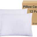 ZPECC Pillow Cases Standard Size Set of 12, 20x26 Envelope Closure Pillowcases, Soft Plain Brushed Microfiber Covers Hypoallergenic Breathable (White)