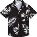 APTRO Boy's Hawaiian Shirt Tropical Beach Casual Summer Shirt with Pocket Short Sleeve 4-15 Years (10-11 Years)