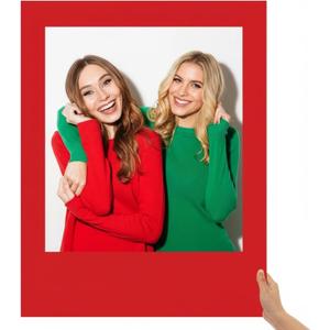 Beeveer 32 x 24 Inch Photo Booth Selfie Frame Prop Booth for Birthday Event Parties Large Blank DIY Cutout Props for Funny Decoration Christmas, Holiday Supplies (Red)