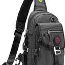 NICGID Sling Bag Chest Shoulder Backpack Crossbody Bags for Tablet Laptop Outdoor Hiking Men Women (Black-2629)