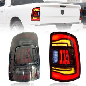 LED Tail Lights Compatible with 2009-2018 Dodge RAM 1500, 2010-2018 Ram 2500 Pickup Truck, Clear Lens Classic RAM Taillights Assembly, Red(Plug & Play)
