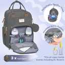 RUVALINO Diaper Bag Backpack, Multifunction Travel Back Pack Maternity Baby Changing Bags, Large Capacity, Waterproof and Stylish, Iron Gray, 11.8x7.8x16.5 Inch