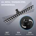 16 inch Matte Black Large Rain Shower Head - All Metal 304 Stainless Steel, Full Body Rainfall Shower with 324 Silicone Nozzles - Waterfall Bathroom Square Showerheads, Ceiling Mounted