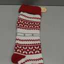 18inches Christmas Stockings, Knitted Holiday Socks, Large Xmas Decoration with Classic Patterns, Hanging Fireplace Mantel Ornament (1, G)