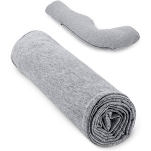 Momcozy Pregnancy Pillow Cover J Shaped, Pregnancy Body Pillowcase Removable, Soft & Machine Washable Replacement Cover Fits Momcozy J-Shaped Pregnancy Pillows, Grey