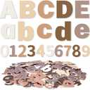 Breling 310 Pieces Felt Letter Bulletin Board Letters Sticker with Number 2" Bulk Self Adhesive ABC Upper Lowercase Sticky Letter for Xmas Gift Bulletin Board Classroom(Brown Color)