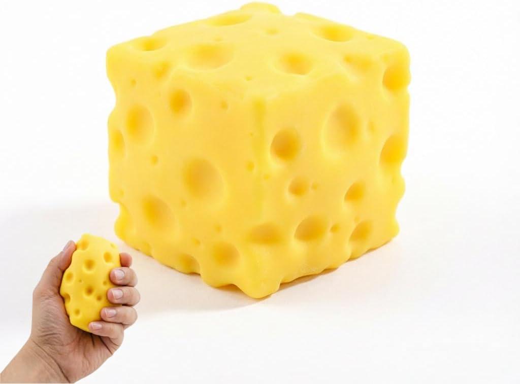 Squishy Cheese, 2.4 x 2.4 in Anxiety Relief Items, Stress Relief Gifts Sensory for and Adults