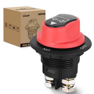 Nilight Battery Disconnect Switch 100A Master Disconnect Isolator 12V-48V On Off Power Cutoff Switch Waterproof Heavy Duty for Marine Boat Car RV ATV UTV Yacht