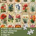 Retro Flower Collage Puzzles for Adults 1000 Pieces, Nature Plant Vintage Floral Art Jigsaw Puzzles, Spring Beautiful Colorful Challenging for Adults